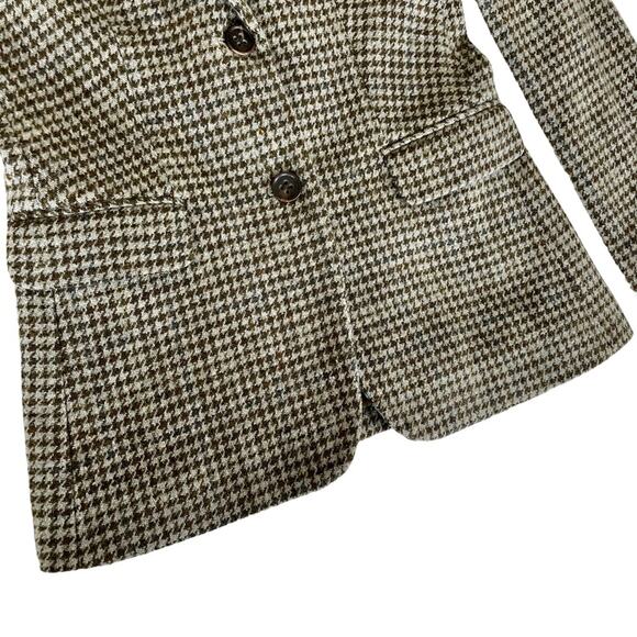 J. Crew Collection Irish Wool Houndstooth Moore Blazer Green Gray Tweed 2 - Picture 7 of 16